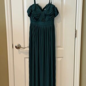 ASOS Green Off shoulder Lace-Trimmed Dress